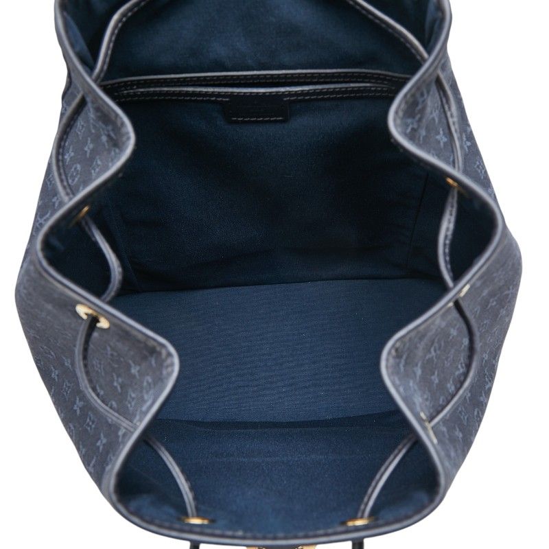 Louis Vuitton Monogram Mini Montsouris GM Backpack Navy Canvas Leather — view 8
