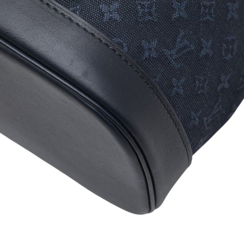 Louis Vuitton Monogram Mini Montsouris GM Backpack Navy Canvas Leather — view 4
