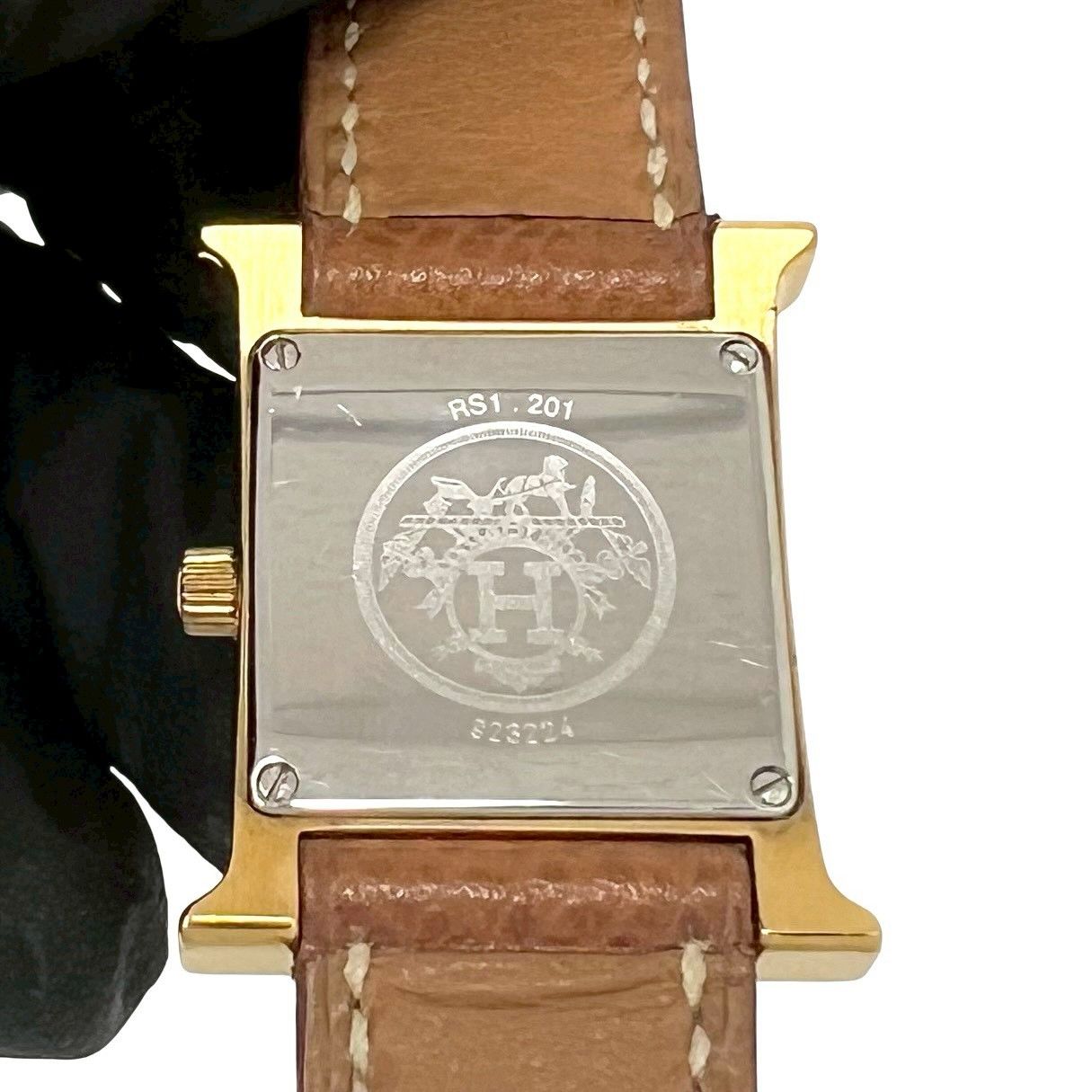 Hermes Watch Veau Epsom Quartz Gold — view 5