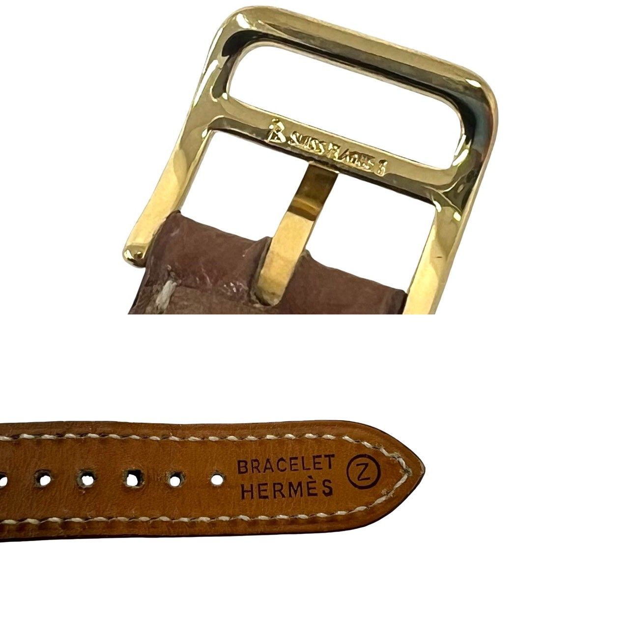Hermes Watch Veau Epsom Quartz Gold — view 3