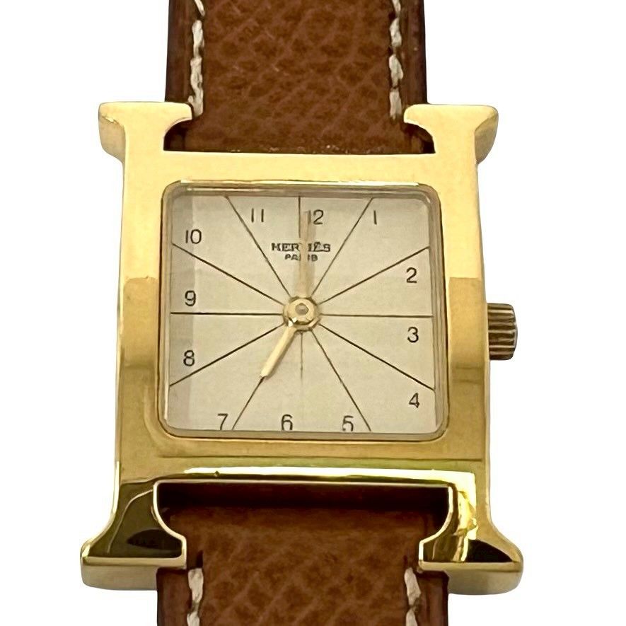Hermes Watch Veau Epsom Quartz Gold — view 4