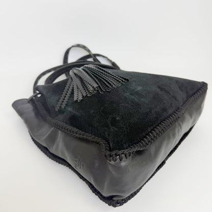 Prada Tassel Drawstring Shoulder Bag Suede Leather Black Vintage — view 8