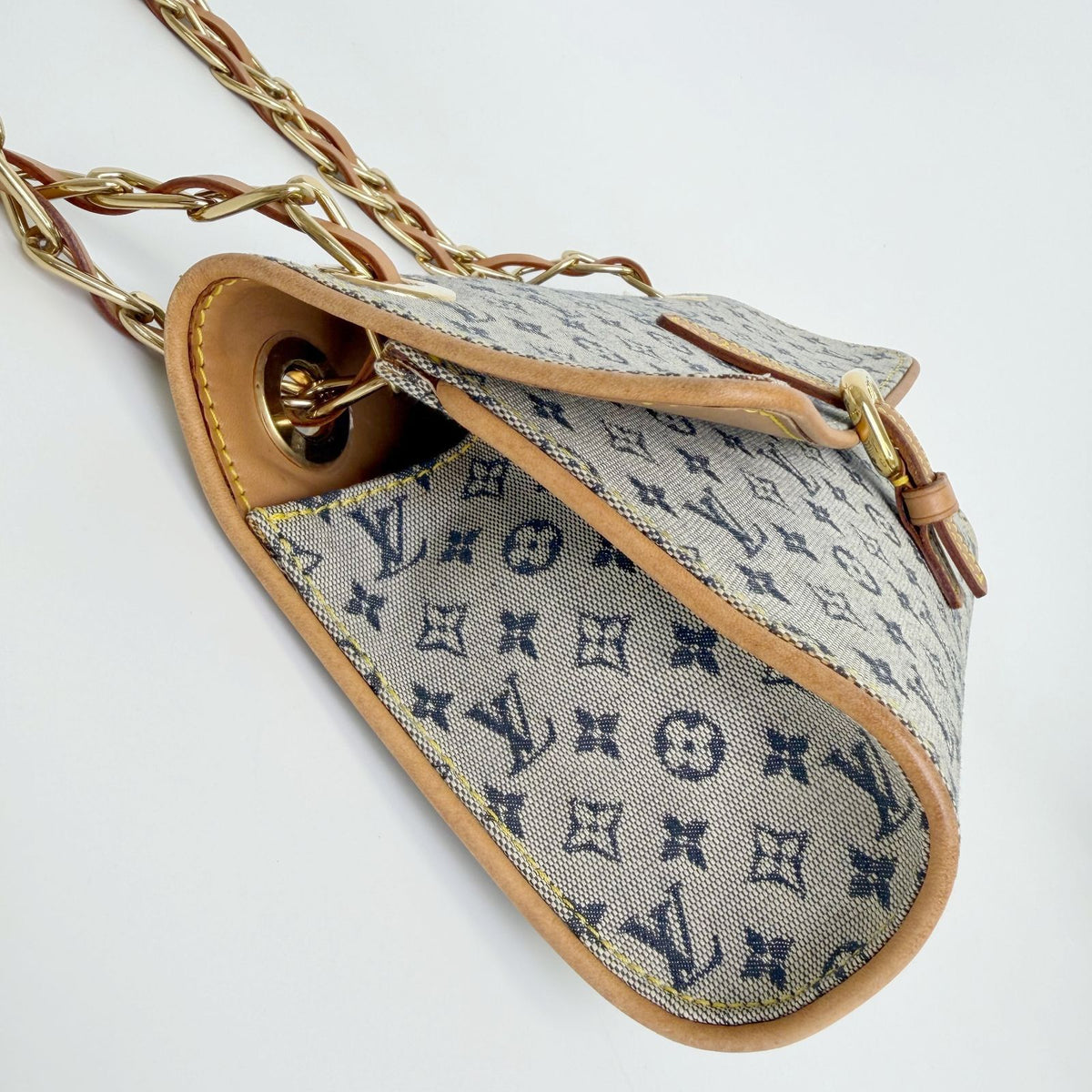 Louis Vuitton Monogram Mini Camille Shoulder Bag Canvas Leather Gray Beige — view 8