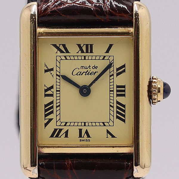 Cartier Must Tank Quartz Ivory Dial Watch