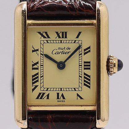 Cartier Must Tank Quartz Ivory Dial Watch