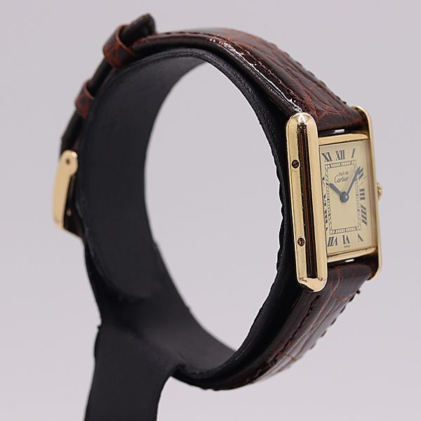 Cartier Must Tank Quartz Ivory Dial Watch — view 2
