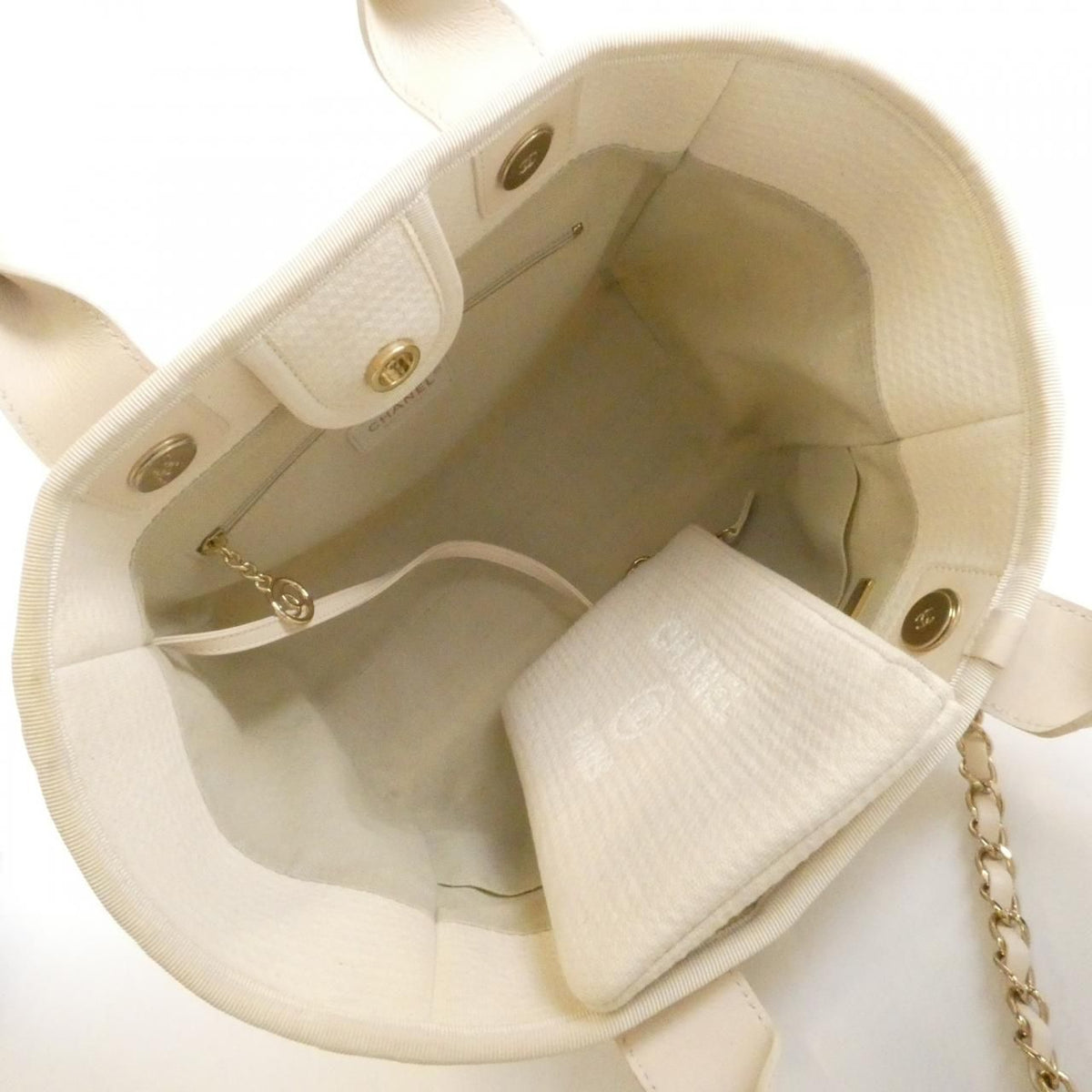 Chanel Deauville Line AS3257 Ivory Tote Bag — view 6