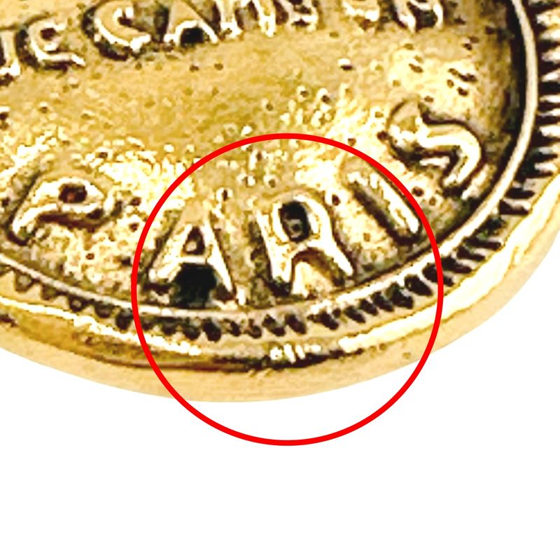 Chanel Earring Circle Logo Large Vintage Cambon Earrings Chanel Gold