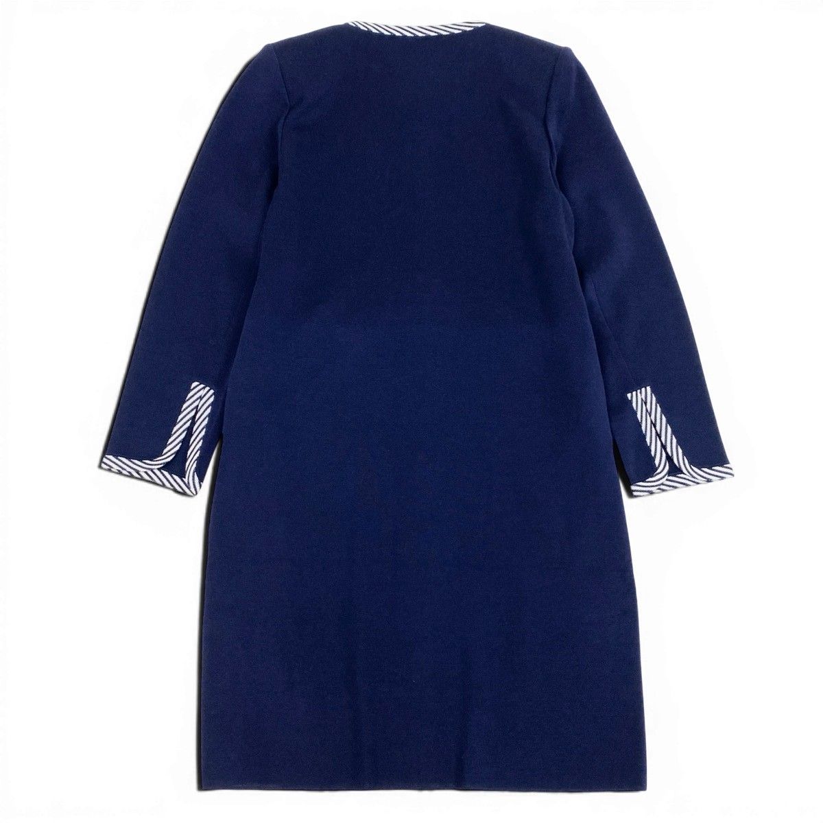 Saint Laurent Knit Coat Striped Pattern L Navy — view 3