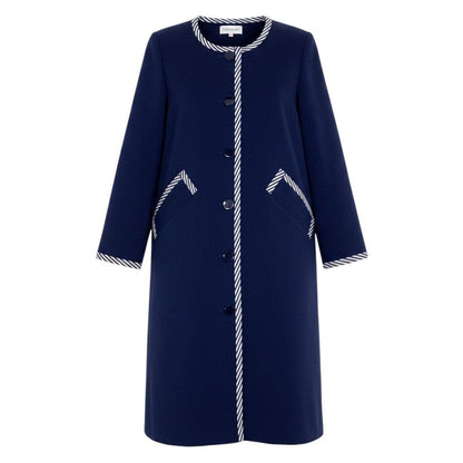 Saint Laurent Knit Coat Striped Pattern L Navy