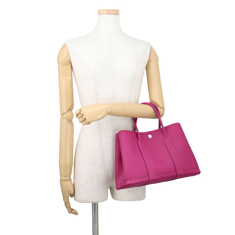 Hermes Tote Bag Garden Party TPM Lo-z Purple Silver Negotiating — view 4