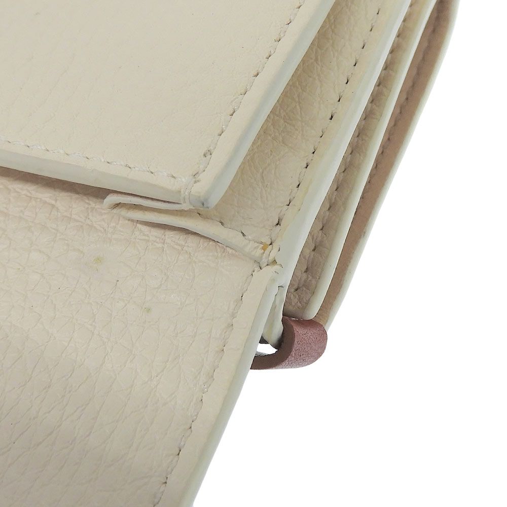 Loro Piana Trifold Wallet Leather Compact White — view 5