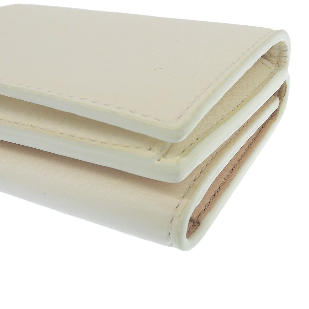 Loro Piana Trifold Wallet Leather Compact White — view 3