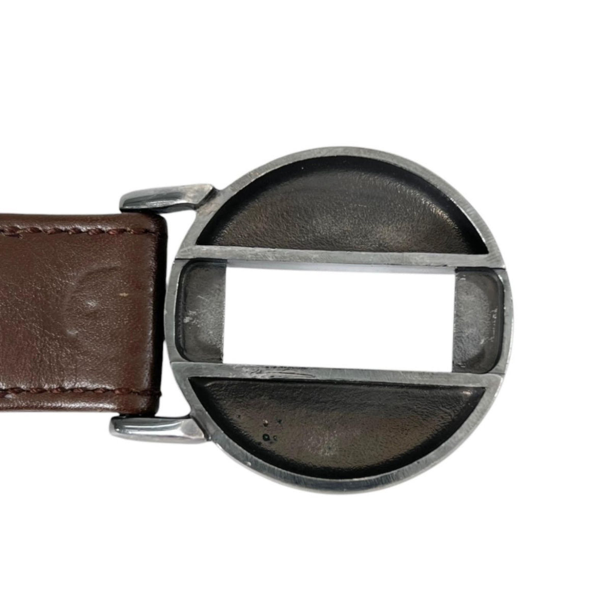 Chanel Belt Logo Circle Buckle Brown Front — view 6