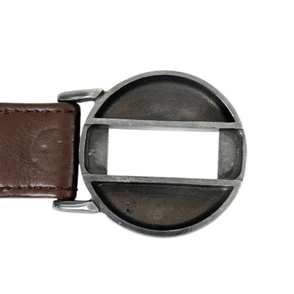 Chanel Belt Logo Circle Buckle Brown Front — view 6
