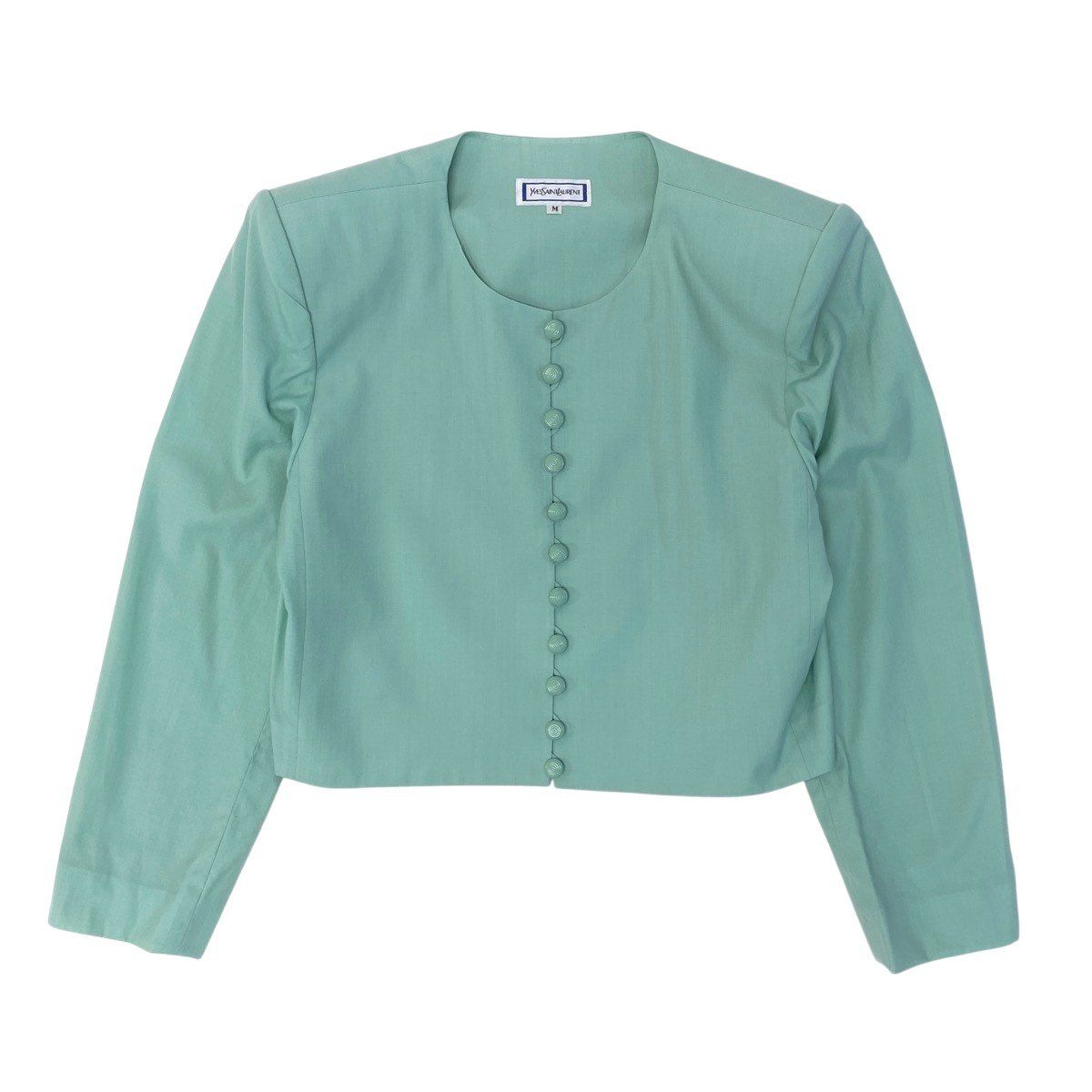 Saint Laurent Collarless Jacket Lightweight M Light Green — view 2