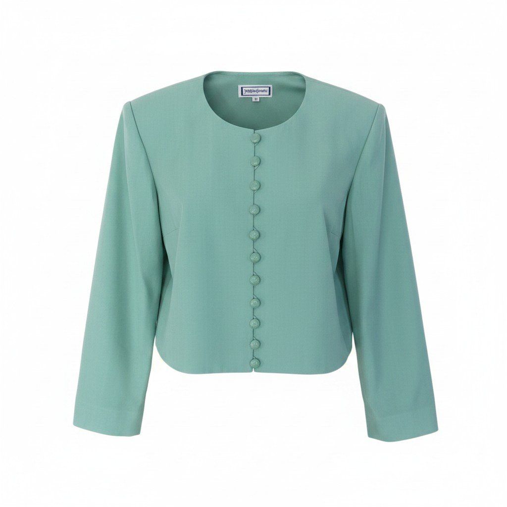 Saint Laurent Collarless Jacket Lightweight M Light Green
