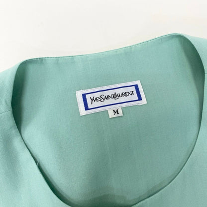 Saint Laurent Collarless Jacket Lightweight M Light Green — view 8