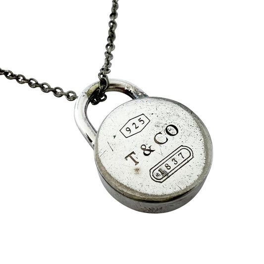 Tiffany & Co 1837 Necklace Round Lock Silver