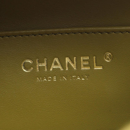 Chanel Shoulder Bag Quilted Mini Bow 2-Way Khaki Lambskin Wood Handle — view 4