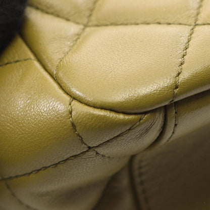 Chanel Shoulder Bag Quilted Mini Bow 2-Way Khaki Lambskin Wood Handle — view 6