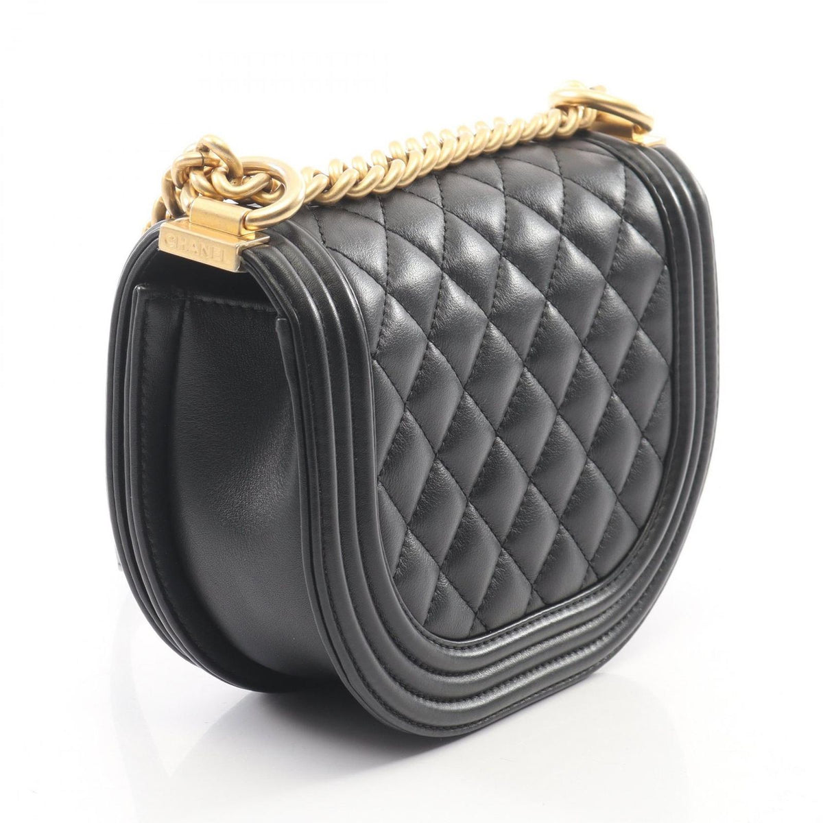 Chanel Shoulder Bag Boy Small Black Lambskin Chain — view 2
