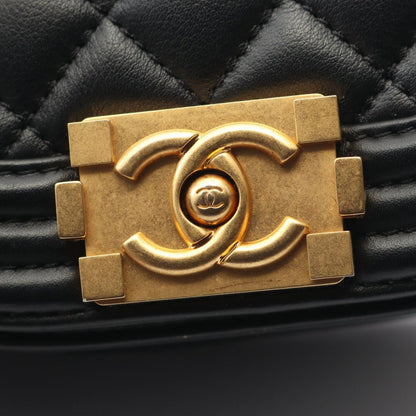 Chanel Shoulder Bag Boy Small Black Lambskin Chain — view 6