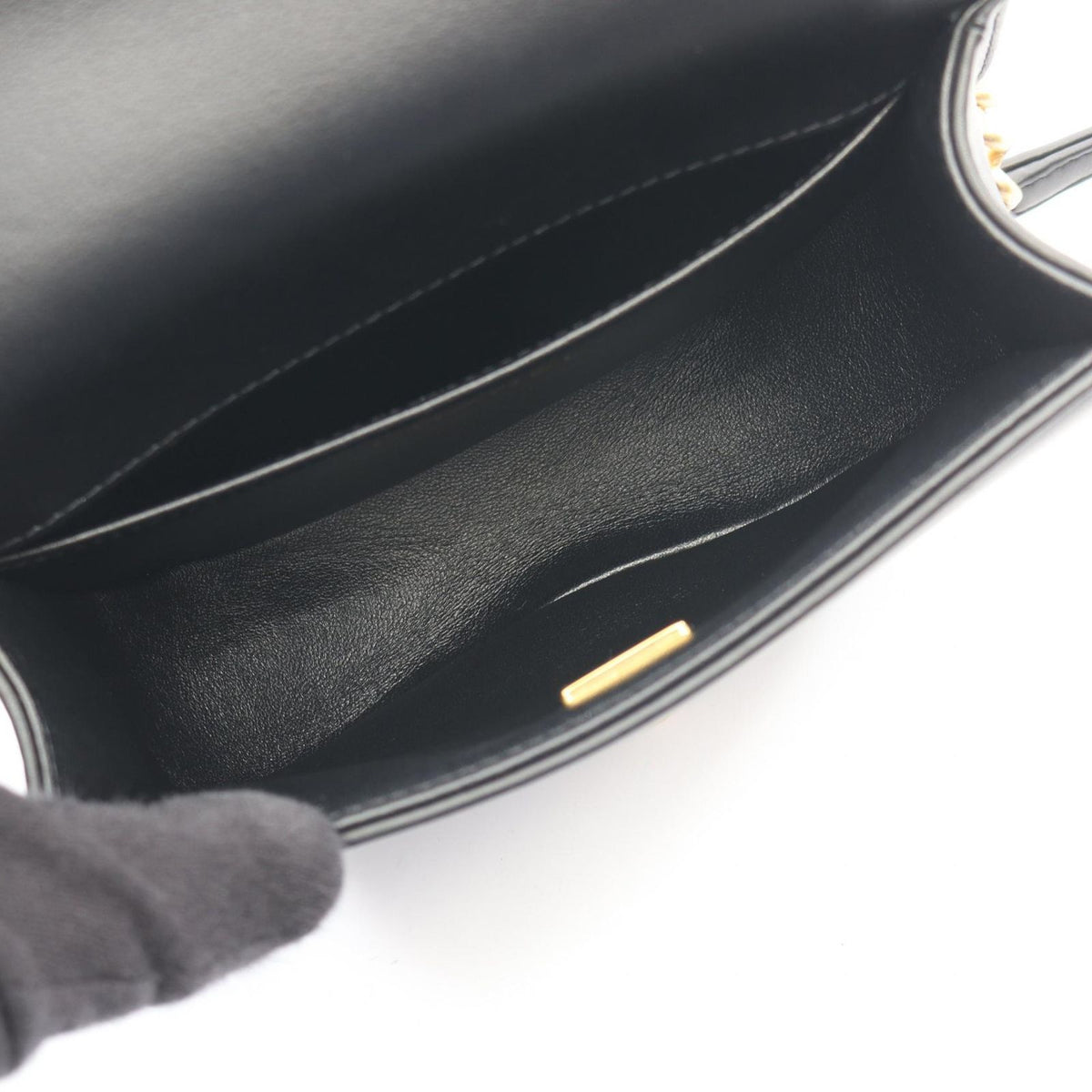 Chanel Shoulder Bag Boy Small Black Lambskin Chain — view 3
