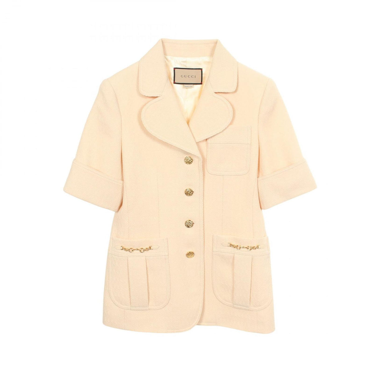 Gucci Tailored Jacket Horsebit Short Sleeve Wool