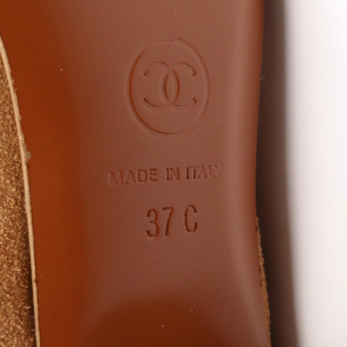 Chanel Boots CC Logo Long Beige Suede Leather — view 6