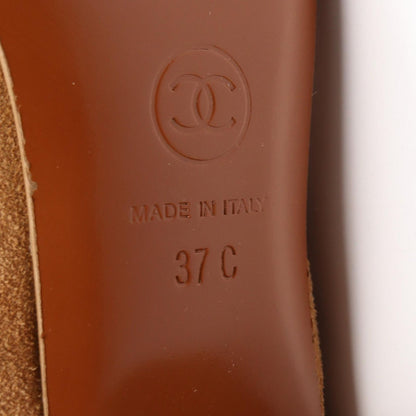 Chanel Boots CC Logo Long Beige Suede Leather — view 6