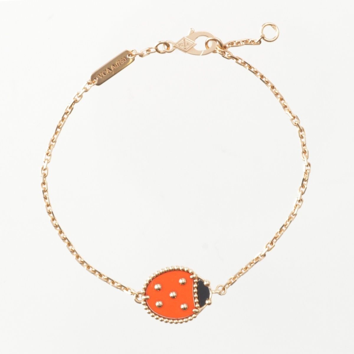Van Cleef & Arpels Onyx Carnellian Lucky Spring Ladybug Bracelet Yellow Gold YG — view 2