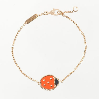 Van Cleef & Arpels Onyx Carnellian Lucky Spring Ladybug Bracelet Yellow Gold YG — view 2