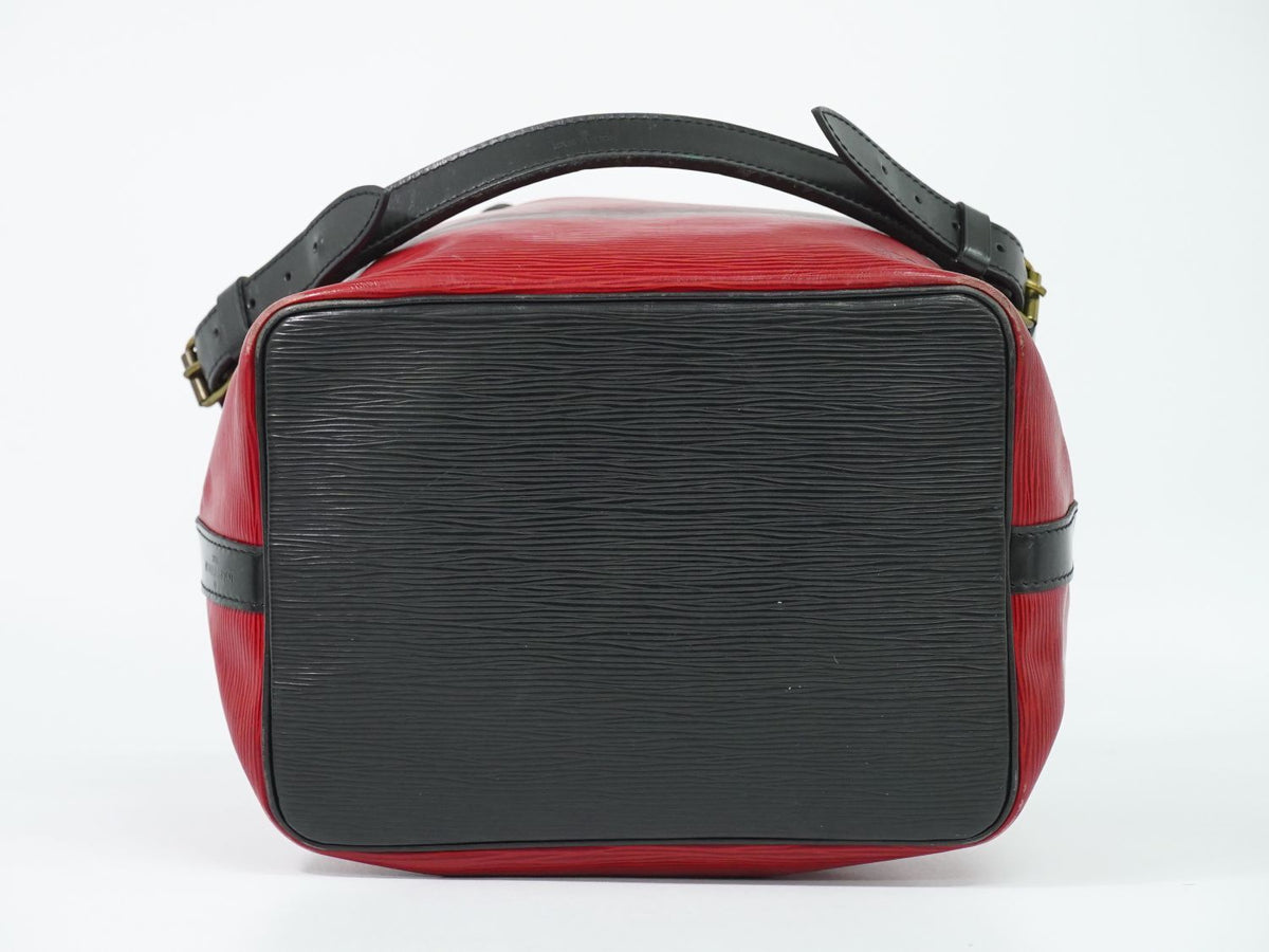 Louis Vuitton LV Petit Noe Epi Leather Shoulder Bag Castilian Red Noir Black — view 3