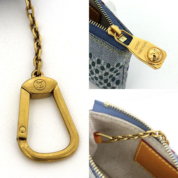 Louis Vuitton Pochette Cles Key Case Blue Key Holder — view 5
