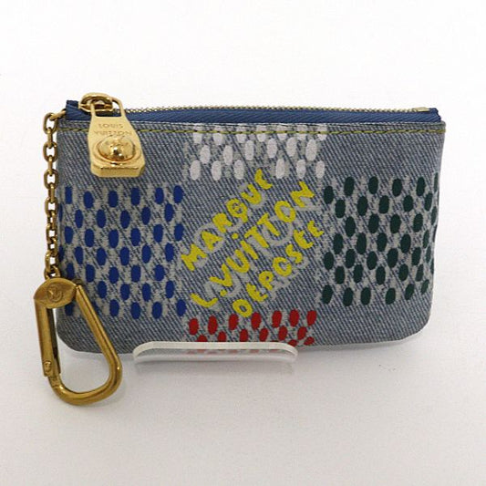Louis Vuitton Pochette Cles Key Case Blue Key Holder