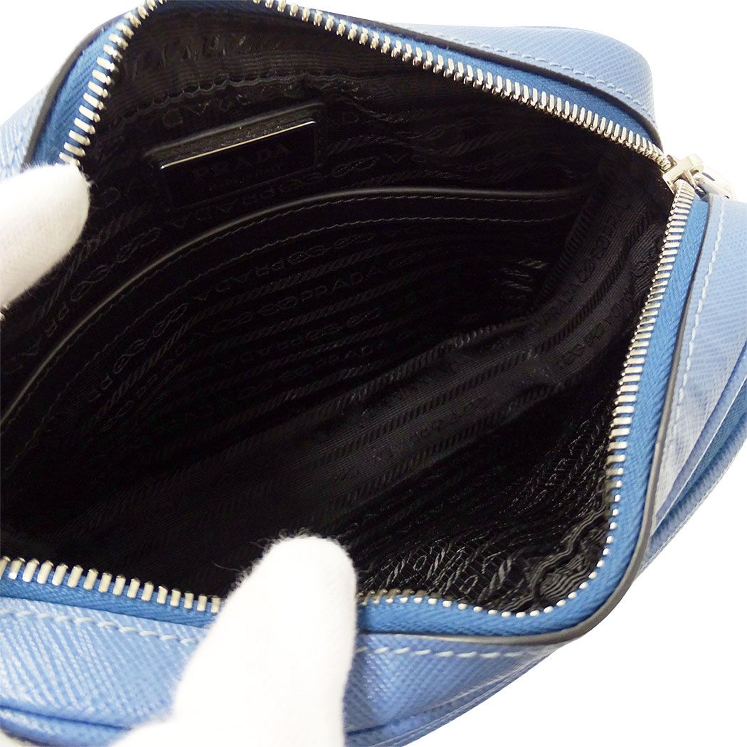 Prada Shoulder Bag Saffiano Light Blue — view 7