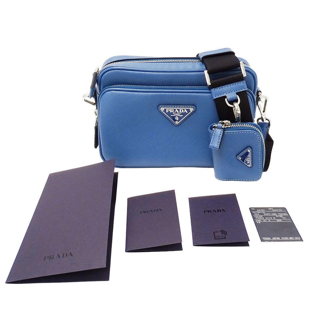 Prada Shoulder Bag Saffiano Light Blue — view 5