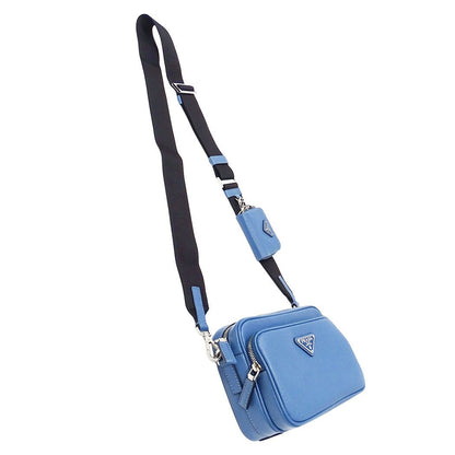 Prada Shoulder Bag Saffiano Light Blue — view 4