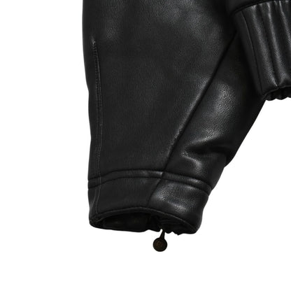 Versace Sport Faux Leather Footed Jacket Black Red Checked Stripe Pattern Gold — view 5
