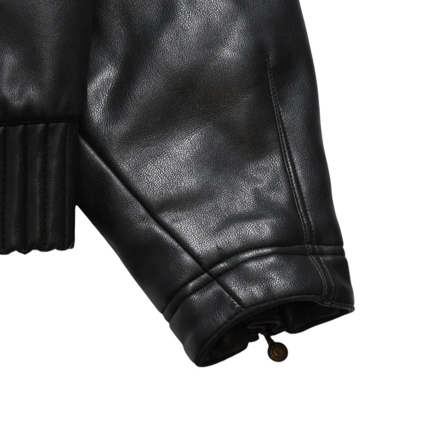 Versace Sport Faux Leather Footed Jacket Black Red Checked Stripe Pattern Gold — view 4