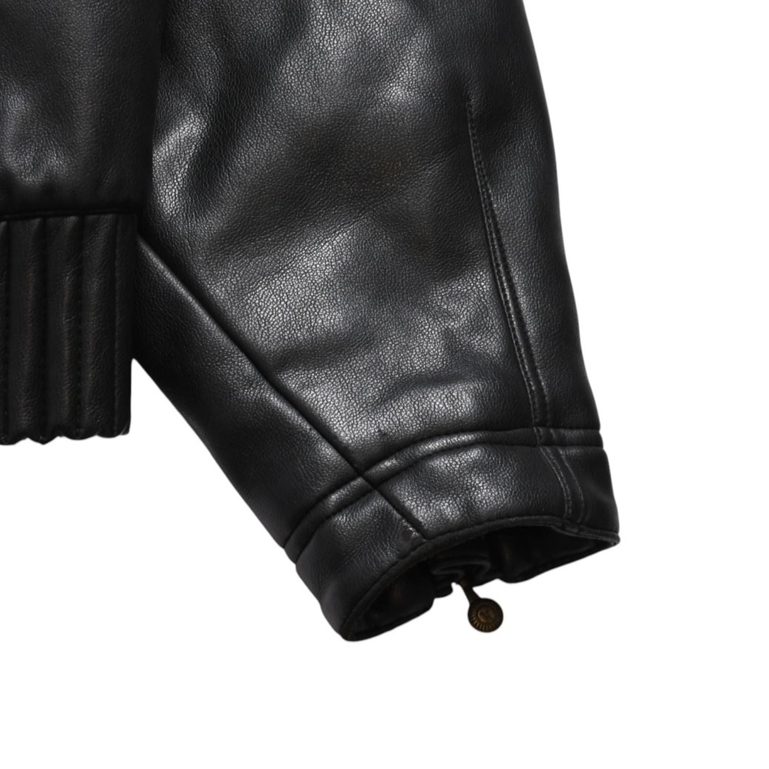 Versace Sport Faux Leather Footed Jacket Black Red Checked Stripe Pattern Gold — view 4