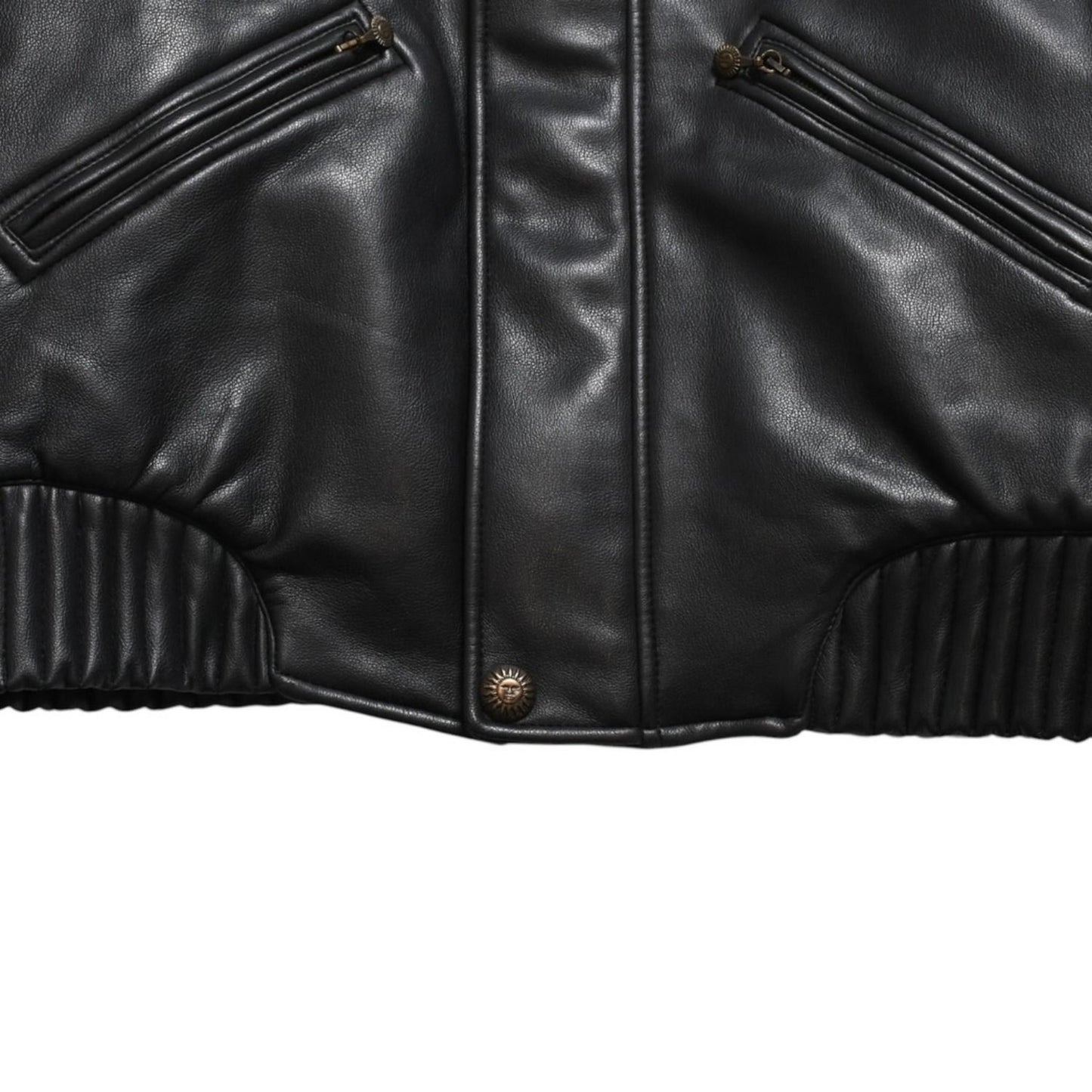 Versace Sport Faux Leather Footed Jacket Black Red Checked Stripe Pattern Gold — view 6