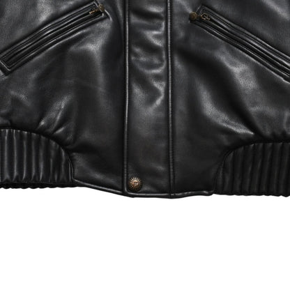 Versace Sport Faux Leather Footed Jacket Black Red Checked Stripe Pattern Gold — view 6