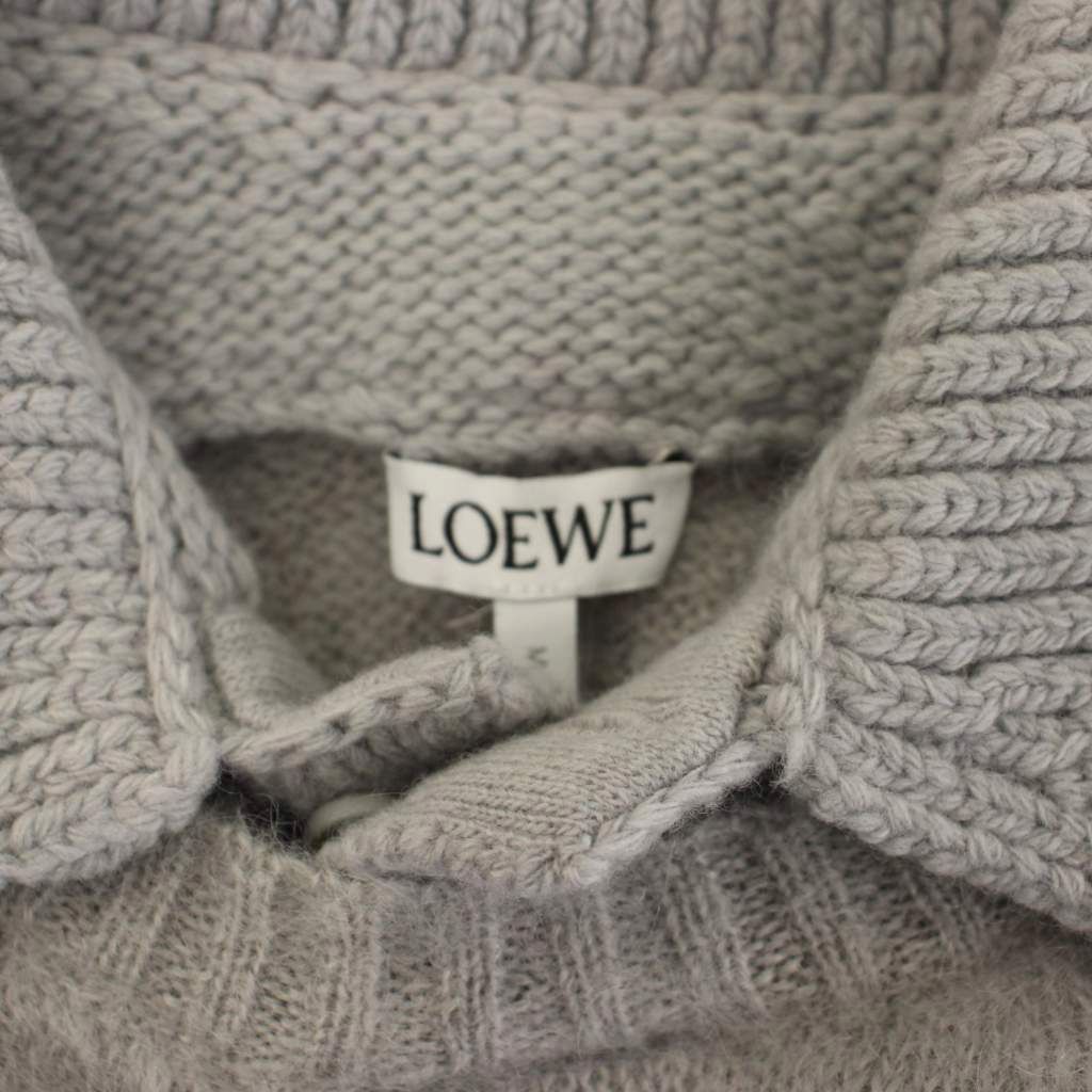 Loewe Polo Sweater Knit Shirt Long Sleeve Mohair Wool S Gray — view 4