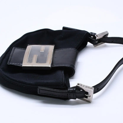 Fendi Handbag Mini Croissant Mini Mamma Pouch Case Cotton Jersey Leather Black — view 6
