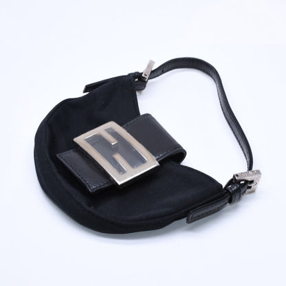 Fendi Handbag Mini Croissant Mini Mamma Pouch Case Cotton Jersey Leather Black — view 3