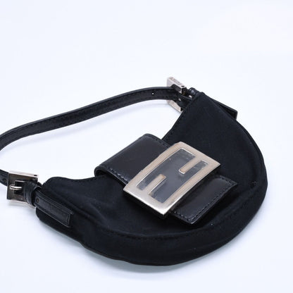 Fendi Handbag Mini Croissant Mini Mamma Pouch Case Cotton Jersey Leather Black — view 4