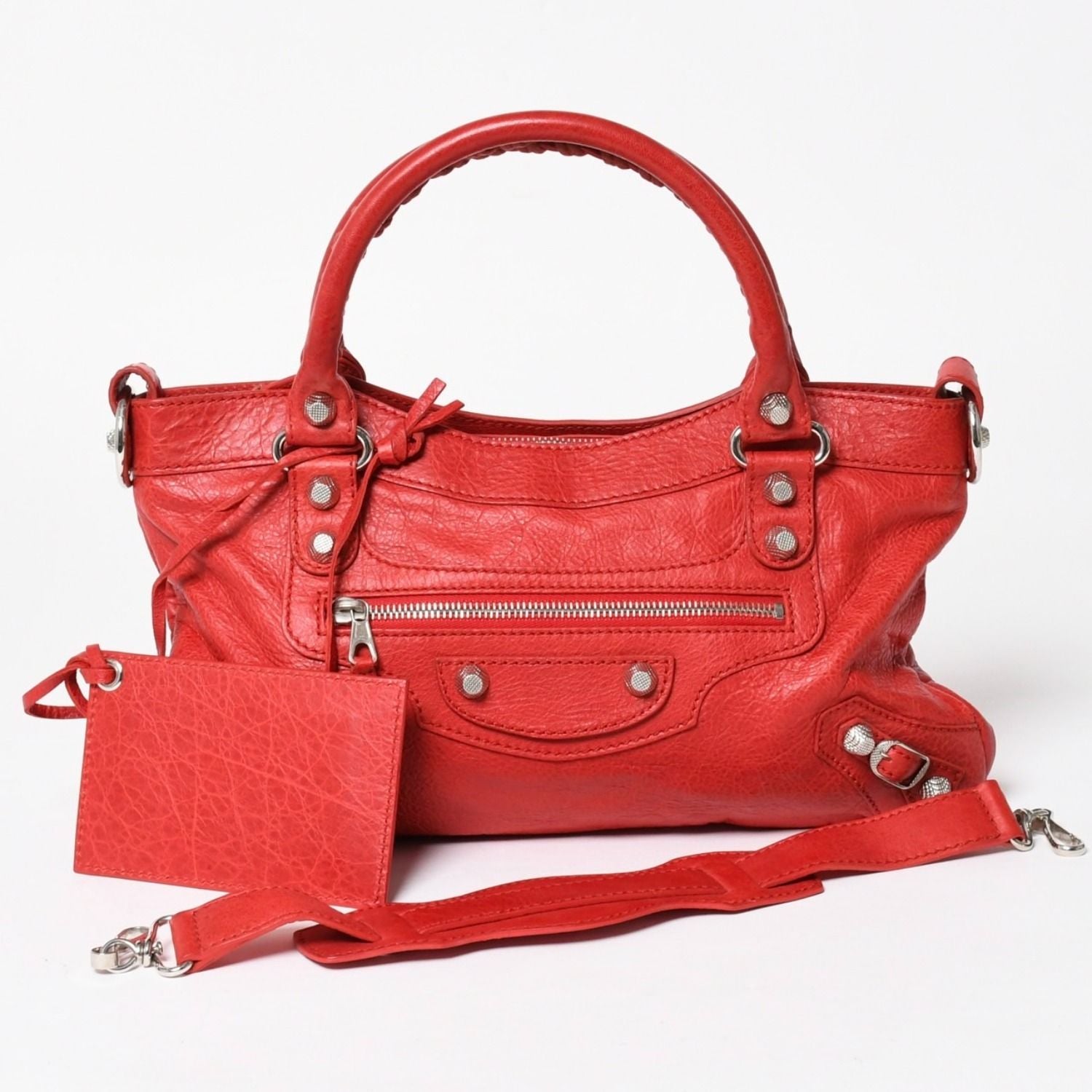 Balenciaga Giant First 2-Way Bag Leather Red Gold