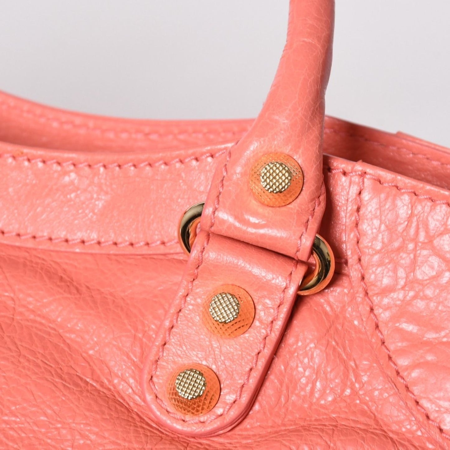 Balenciaga the Velo Shoulder Handbag 2-Way Leather Champagne Gold Pink — view 7